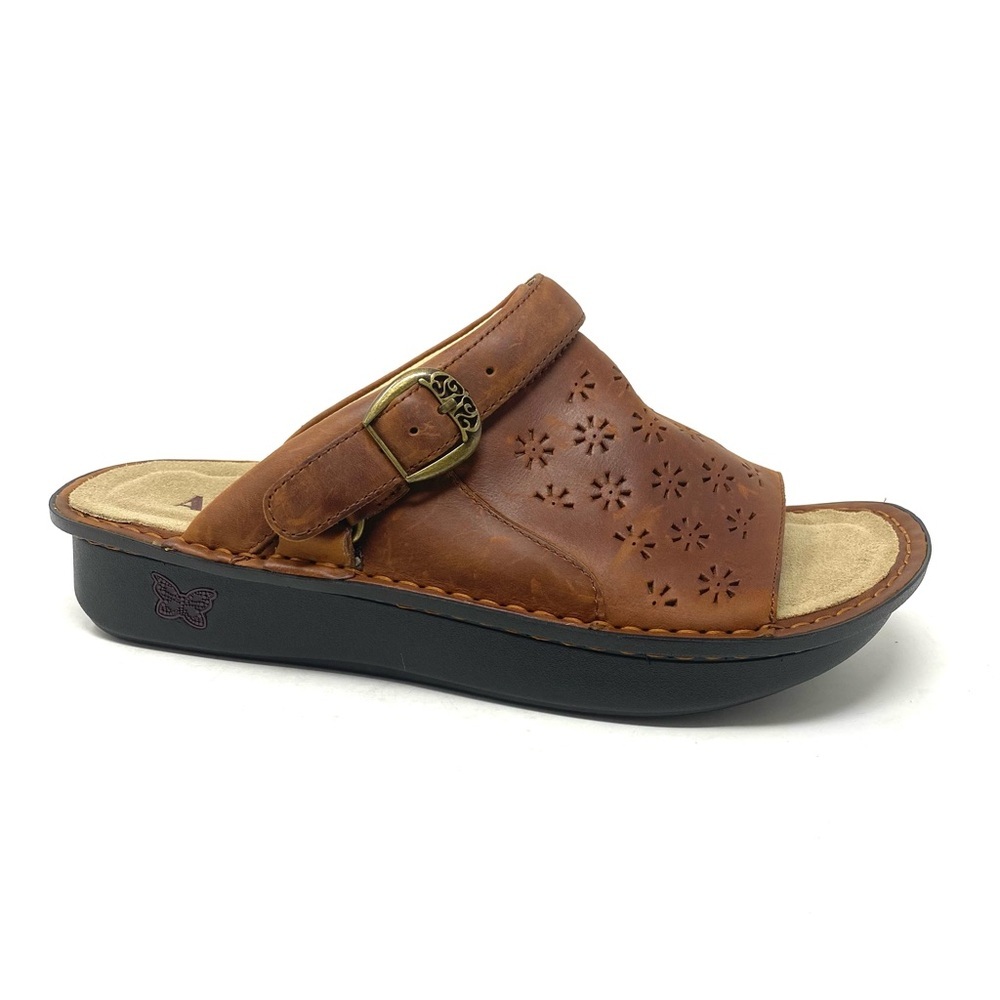 Alegria Klover Burnish Tawny Leather Sandal Clog Hybrid Comfort